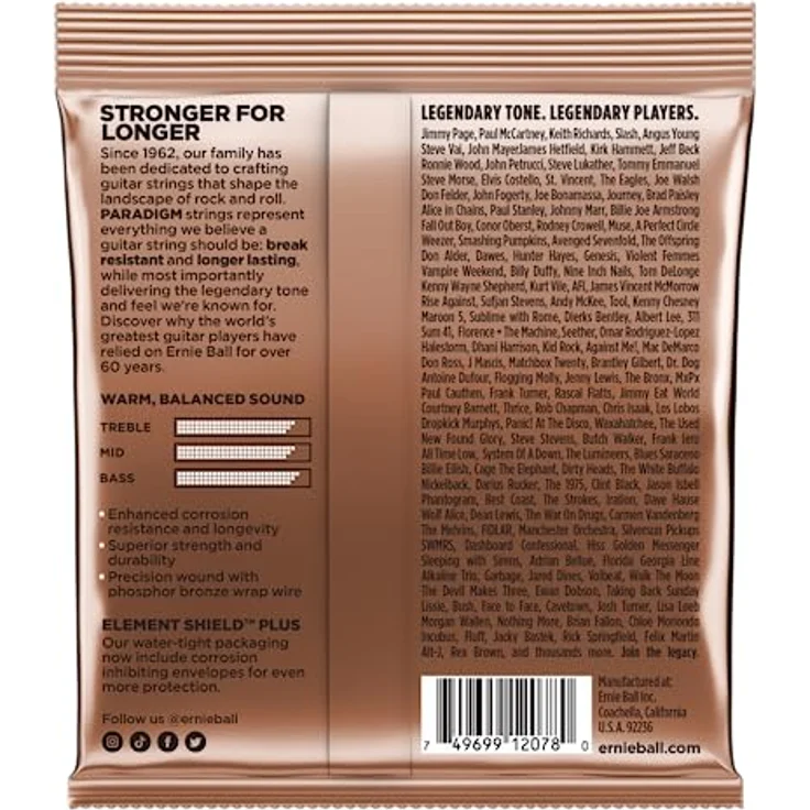 Ernie Ball Paradigm Phosphor B. L 11-52, Akustik Gitarrensaiten mit erhöhtem Korrosionswiderstand und Nanobehandlung, 6er Set – Bild 2