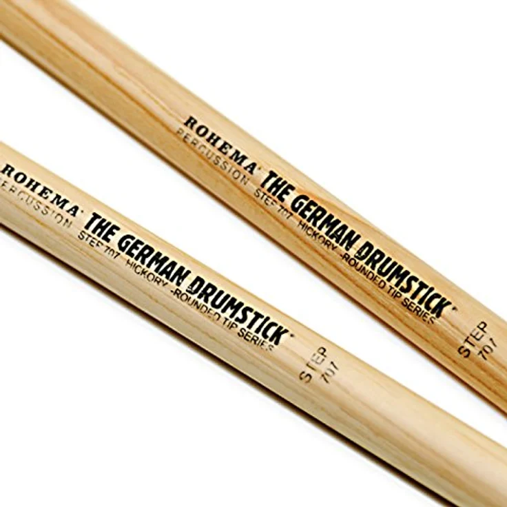 Rohema Step 707 Hickory Round Tip, Drumsticks aus lackiertem Hickory, 410mm Länge, 13,8mm Durchmesser, Made in Germany – Bild 4
