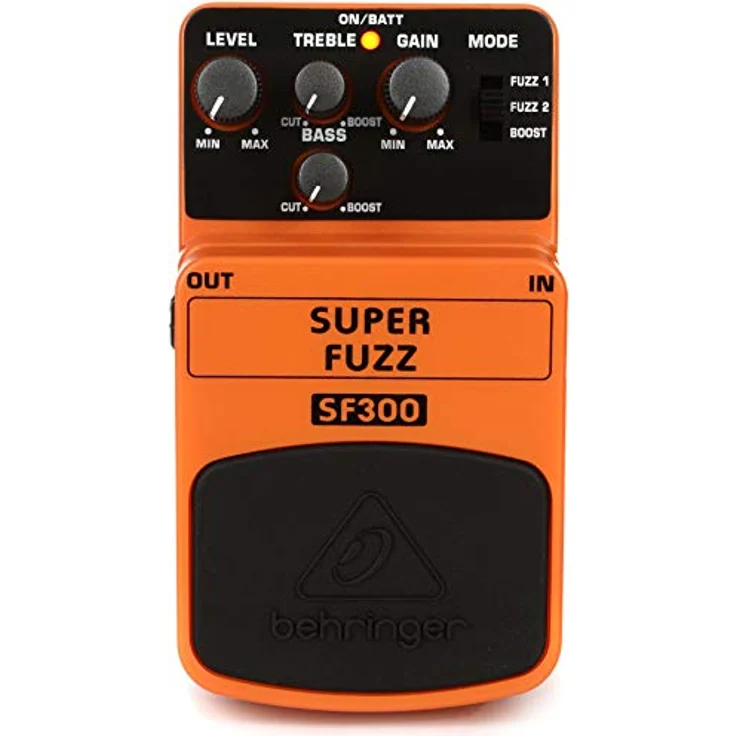 Behringer SF300 Super Fuzz, Overdrive-Pedal mit drei Klang-Betriebsarten, Gain- und Level-Reglern sowie 2-Band EQ – Bild 1