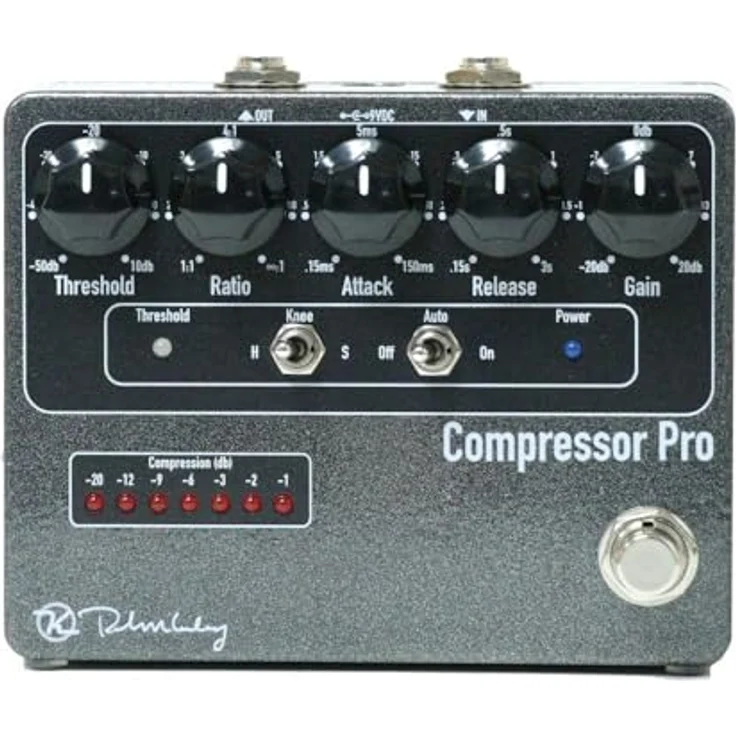 Keeley Compressor Pro, Effektpedal mit Bi-Color LED Anzeige, Hard/Soft Knee Kompression, Auto Mode, True-bypass, handgefertigt in den USA – Bild 2