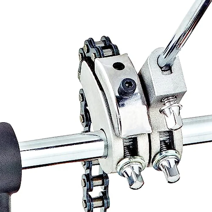 Ortega Guitars Cajon Pedal Links OCJP-GB, Metall Pedal mit verstellbarem Schaumstoffschlägel für Trommelkiste, inklusive Tasche und Drum Key – Bild 4