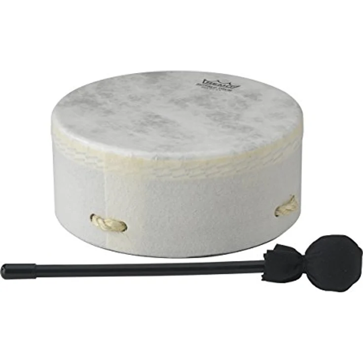 Remo World Percussion Buffalo Drum, 8" x 3,5" Acousticon Rahmen, Fiberskyn 3 Fell, fest vorgestimmt, inkl. Schlägel, E1-0308-00