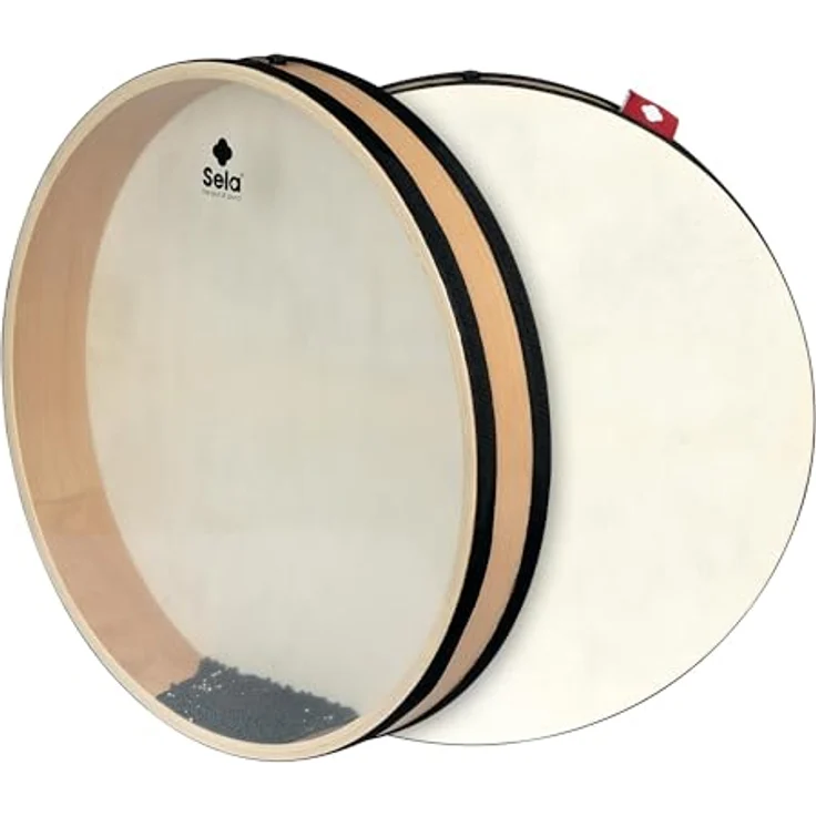 Sela 16" Ocean Drum, Percussion Instrument aus Buchenholz mit Kunststoff- und Naturfell, verschließbare Öffnung zum Befüllen – Bild 5