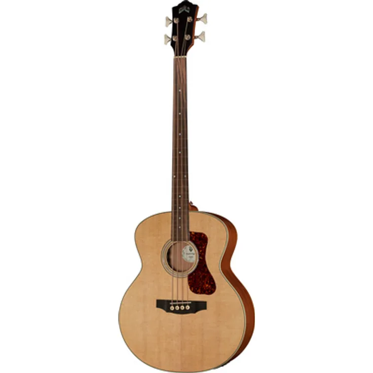 Guild B-240EF Acoustic Bass, Fretless 4-saitiger Akustikbass mit massiver Sitka-Fichte Decke und Mahagoni Boden, Natur satin Finish