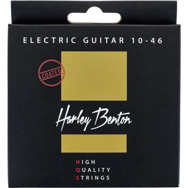Harley Benton HQS EL 10-46 Coated, E-Gitarrensaiten mit Nano-Polymer-Beschichtung und verzinktem Stahldraht, kompletter Satz 010-046