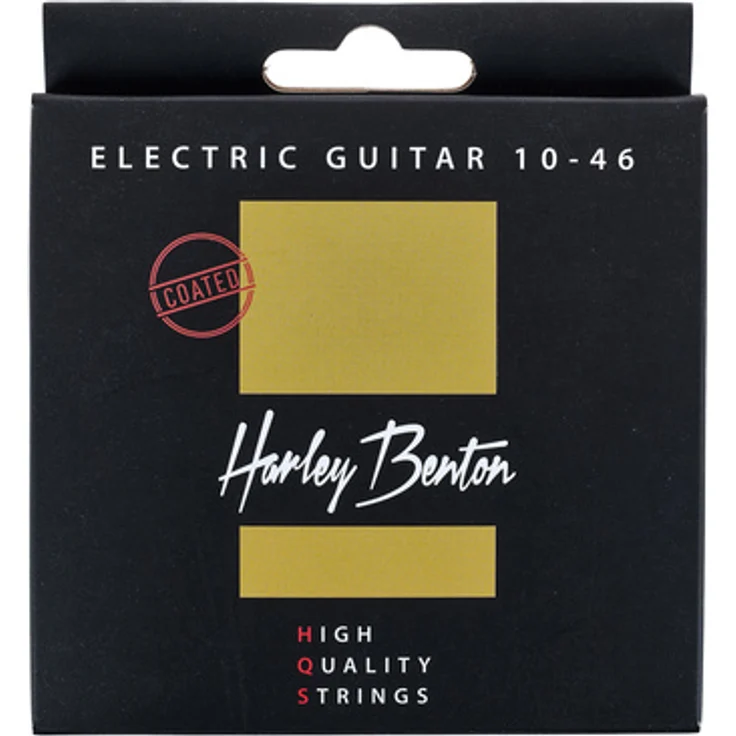Harley Benton HQS EL 10-46 Coated, E-Gitarrensaiten mit Nano-Polymer-Beschichtung und verzinktem Stahldraht, kompletter Satz 010-046