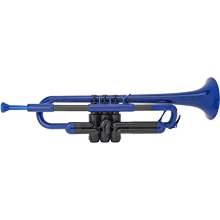 PINSTRUMENTS pTrumpet B Trompete aus 100 % Kunststoff, blau, inklusive Tragetasche und 2 Mundstücke – Bild 2