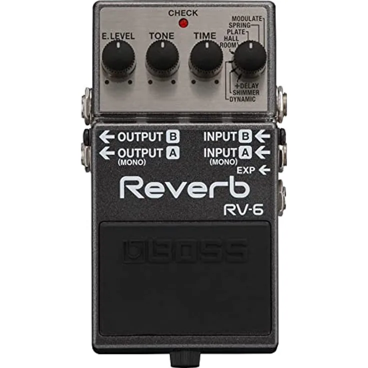 Boss RV-6, kompaktes Hallpedal mit 8 Sound-Modi und Expression-Pedal-Eingang