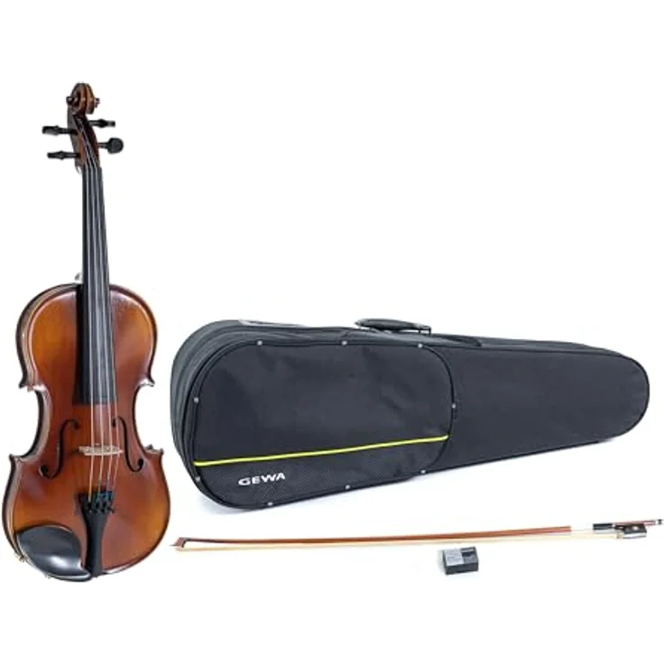 Gewa Allegro Violin Set 4/4 SC MB, vollmassive Violine aus europäischen Tonhölzern mit Ebenholzgriffbrett und braun-bernsteinfarbener Lackierung – Bild 1