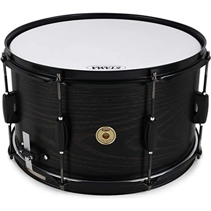 Tama 14"x8" Woodworks Snare - Black Oak Wrap, 8mm Pappelholzkessel, schwarze Kesselhardware, Snareteppich mit 20 Spiralen
