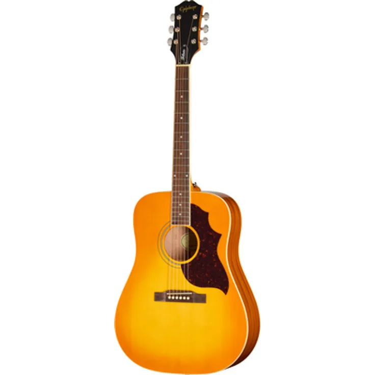 Epiphone Hummingbird Tribute HCS, Westerngitarre in Heritage Cherry Sunburst, Dreadnought, Fichtendecke, Mahagoniboden und -zargen, 21 Bünde
