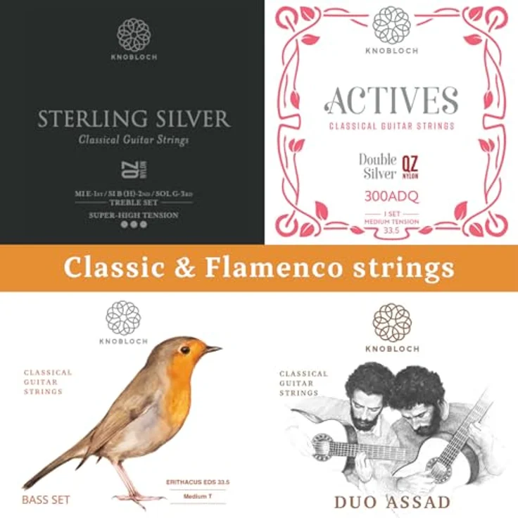 Knobloch Strings Erithacus line EDC34.0 MHT, Gitarrensaiten für Konzertgitarre, Medium High Tension mit CX Carbon Treble und ER Double Silver Bass – Bild 6
