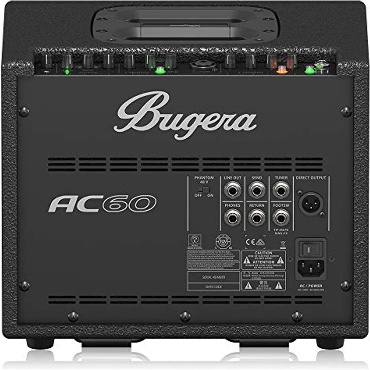 Bugera AC60, Tragbarer 60-Watt-2-Kanal-Akustik-Instrumentenverstärker mit Turbosound-Lautsprecher und Klark Teknik FX-Prozessor – Bild 5