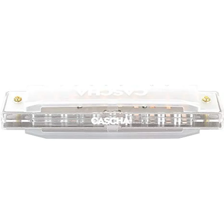 Cascha HH-2277 Fun Blues Harp, diatonische Mundharmonika in C-Dur mit 10 Kanzellen und transparentem Hardcase, transparent – Bild 5