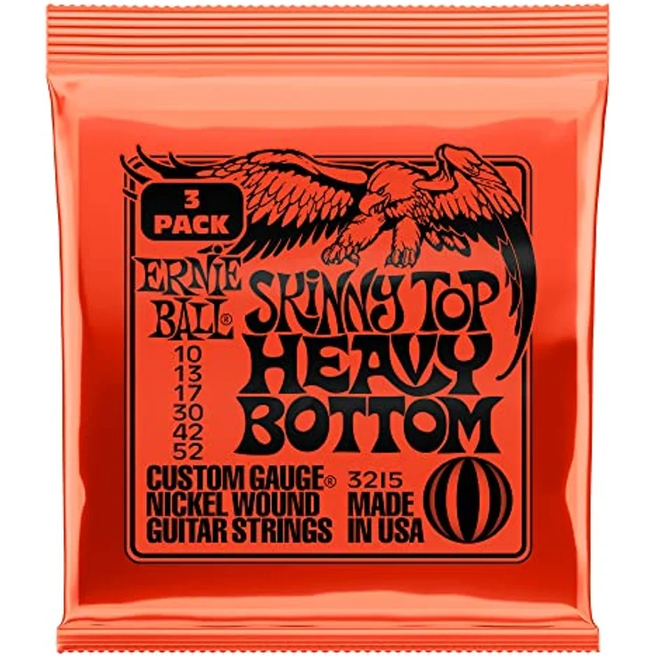 Ernie Ball 3215, Gitarrensaiten Set aus 3 Sätzen, Skinny Top Heavy Bottom, vernickelter Stahl, Stärke 010-052, made in USA – Bild 1
