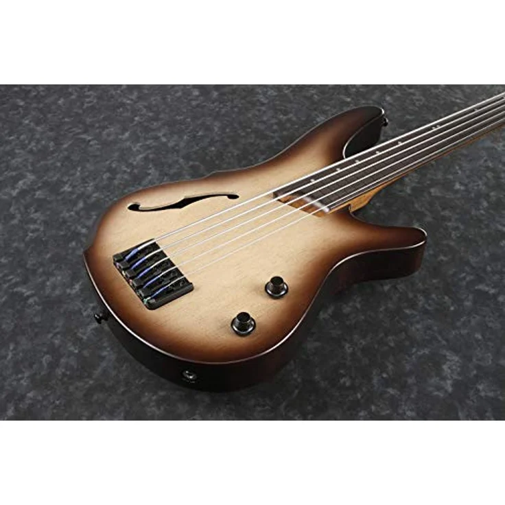 Ibanez SRH505F-NNF Bass Workshop, Fretless 5-Saiter E-Bass mit Fichten Decke, Okume Boden und AeroSilk Piezo System, Natural Browned Burst Flat – Bild 2
