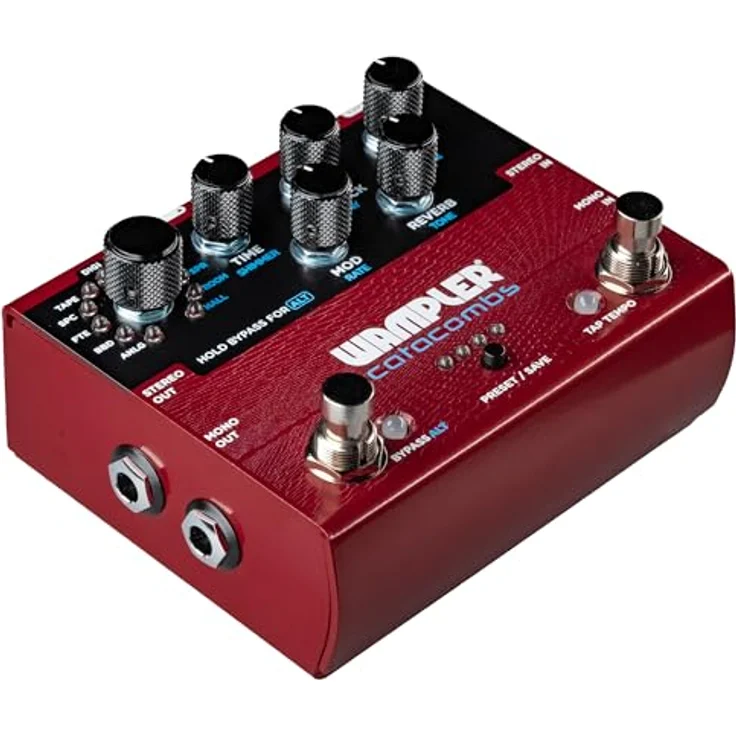 Wampler Catacombs Reverb & Delay, Effektpedal für E-Gitarre mit 11 Sounds, 8 Presets, volle MIDI-Steuerung, True Stereo/Mono – Bild 3
