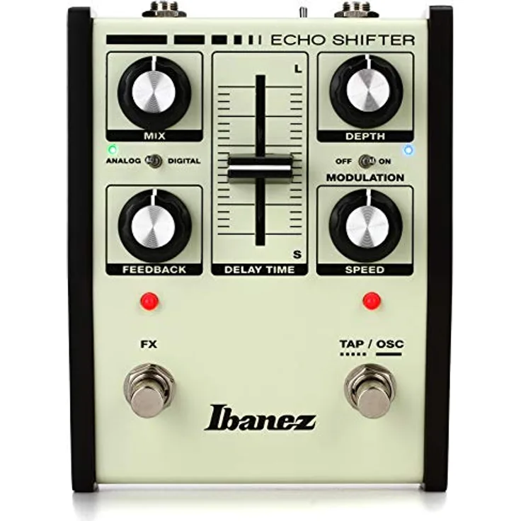 Ibanez ES3 Echo Shifter, Effektpedal für Gitarre & Bass, Analog/Digital Delay mit Reglern für Mix, Feedback, Depth und Speed