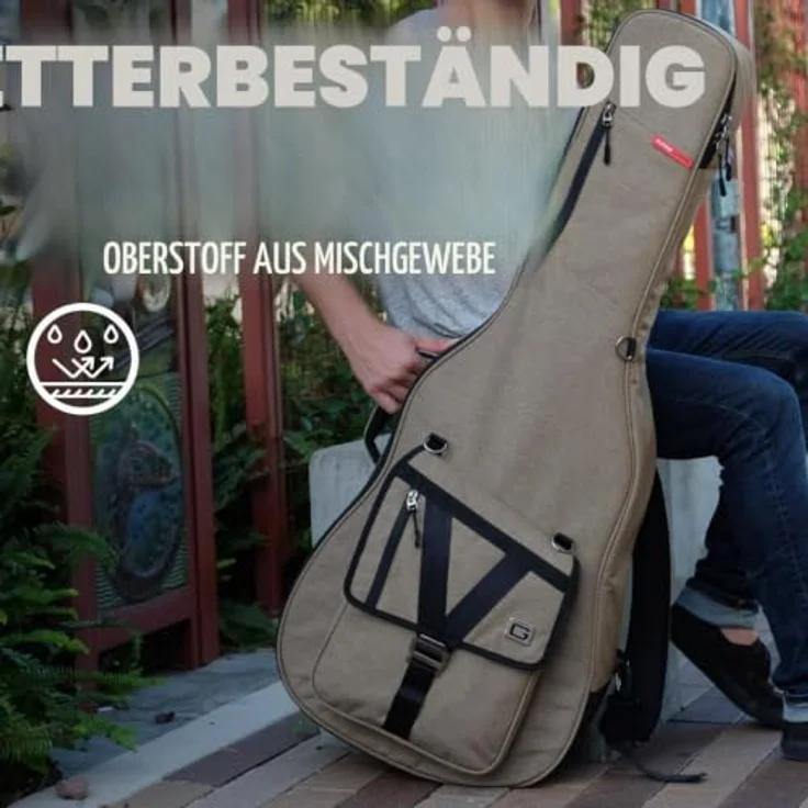 Gator Cases Transit Bassgitarren-Gigbag, Schwarz, witterungsbeständiges Mischgewebe, 20 mm Schaumstoffpolsterung, abnehmbarer Rucksackgurt, große Aufbewahrungstasche – Bild 2