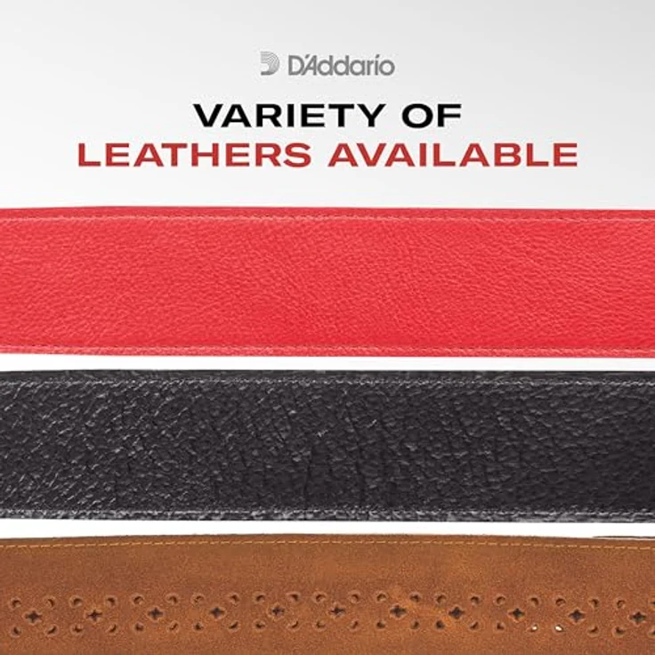 Daddario 25JL00 Lennon Mind Games, Leder-Gitarrengurt mit Print, verstellbar von 137 cm bis 156 cm – Bild 4