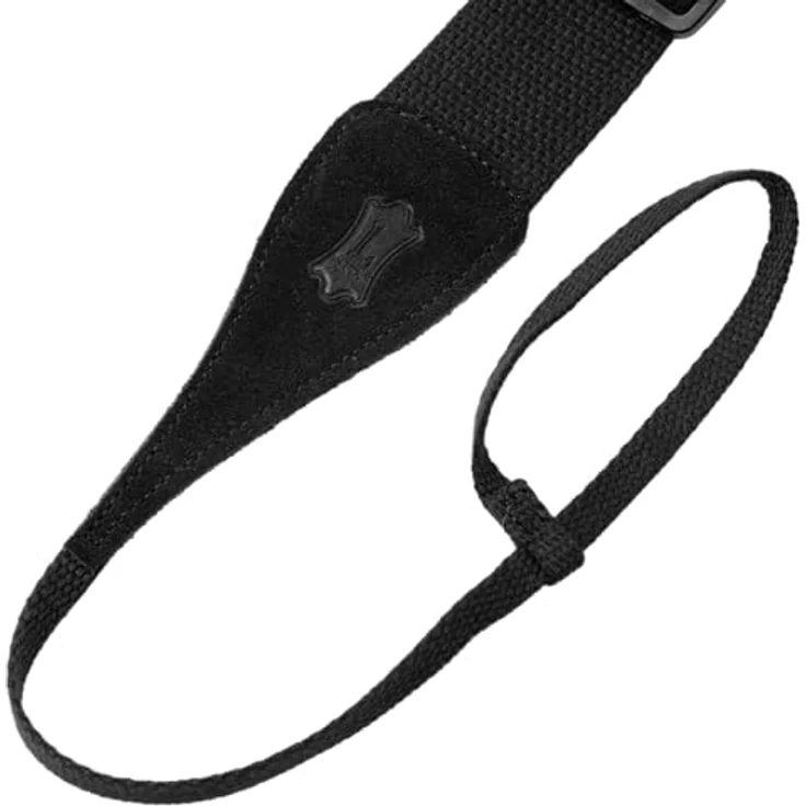 Levys Cotton Acoustic Strap 2", Gitarrengurt aus Baumwolle mit Wildleder-Endstück, verstellbar von 102 cm bis 178 cm, schwarz – Bild 7