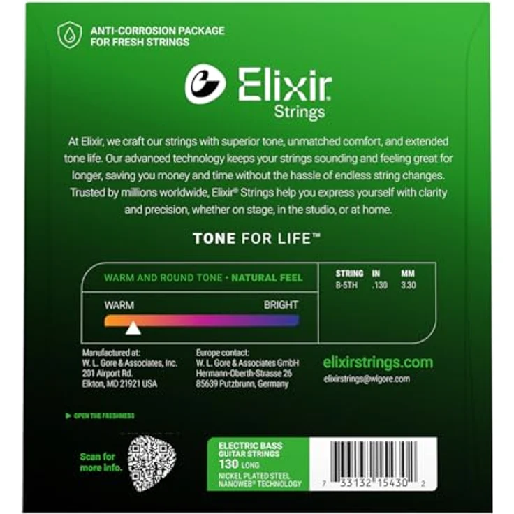 Elixir .130 E-Bass Einzelsaite mit Nanoweb Beschichtung, langlebiger Klang und natürliches Spielgefühl – Bild 2
