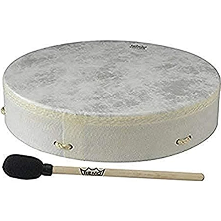 Remo E1-0316-00 Buffalo Drum, 16 Zoll Rahmentrommel mit authentischem Klang und Fiberskyn 3 Fell, inklusive Schlägel, fest vorgestimmt – Bild 2