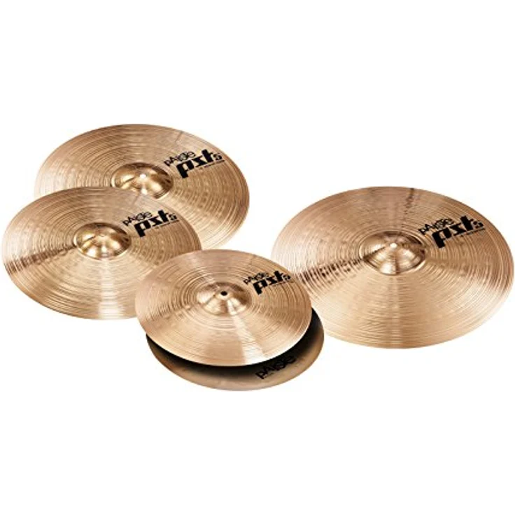 Paiste PST5 Universal Set, Schlagzeugbecken-Set mit 14" Hi-Hat, 18" und 16" Crash sowie 20" Ride, 2002 Bronze, Made in Germany – Bild 2