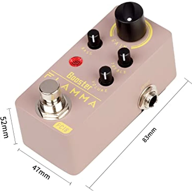 Flamma FC18 Clean Boost, Kompaktes analoges Clean Boost Pedal mit bis zu 20dB+, robustes Metallgehäuse, True Bypass Circuit – Bild 7