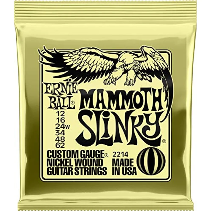 Ernie Ball Mammoth Slinky Nickel Wound E-Gitarrensaiten, Stärke 12-62, ideal für ultra-tiefe Stimmungen, Element Shield-Verpackung für Frische – Bild 1