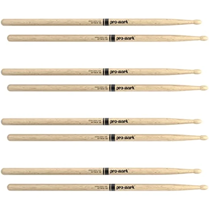 Pro Mark 5B Classic Attack Oak, 4er Set Drumsticks aus Shira Kashi mit ovalem Tip, 40,64 cm lang, 1,5 cm Durchmesser – Bild 2