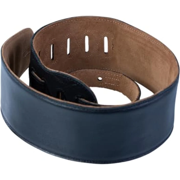 Levys Garment Leather Bass Strap BK, gepolsterter Gitarrengurt aus Bekleidungsleder mit Wildleder Innenseite, verstellbar von 91 cm bis 132 cm, schwarz – Bild 3