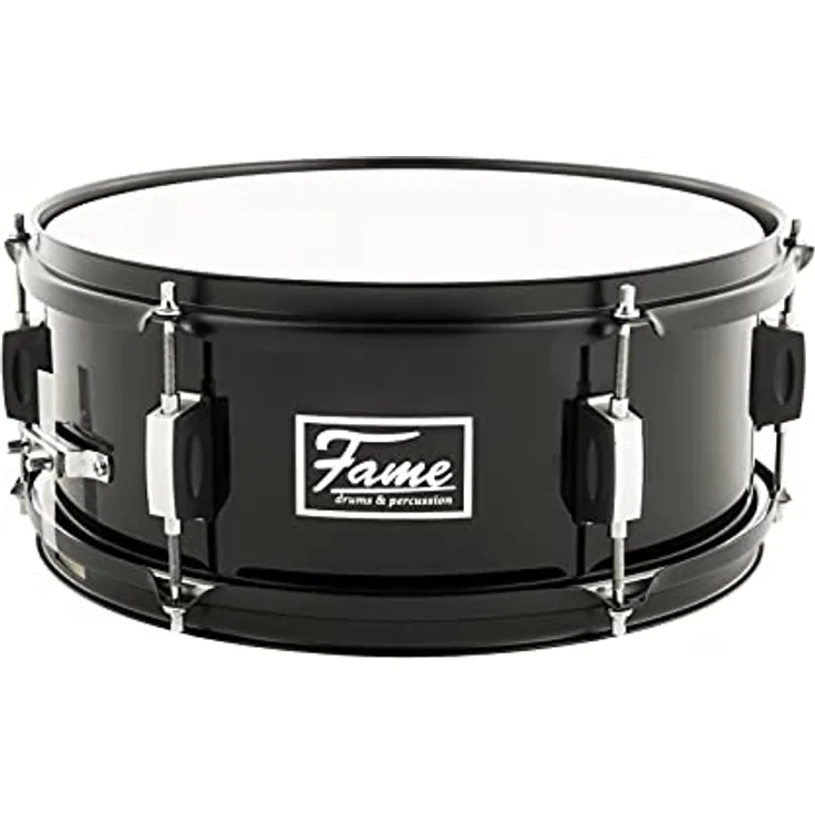 Fame First Step Snare Drum, 13"x5,5", Mischholz Kessel mit Aluminium Hardware, Piano Black Finishing, ideal für Anfänger und Musikschulen