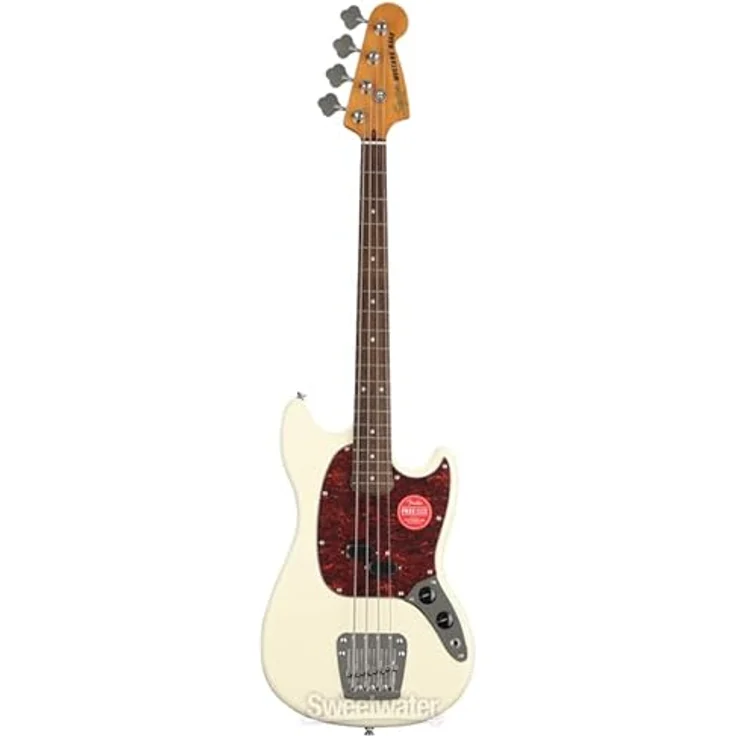 Squier CV 60s Mustang Bass OW, E-Bass mit Nato-Korpus, Ahornhals und 19 Bünden, Olympic White – Bild 5