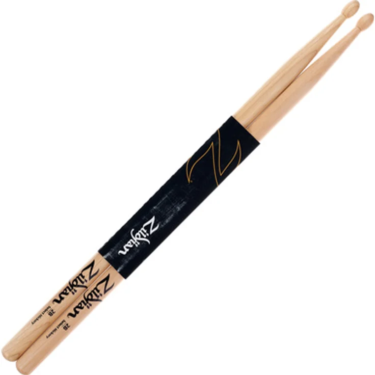 Zildjian 2B Hickory Sticks, Drumsticks aus Hickory mit ovalem Holz-Kopf, Natural Finish, 406mm Länge, 15,9mm Durchmesser