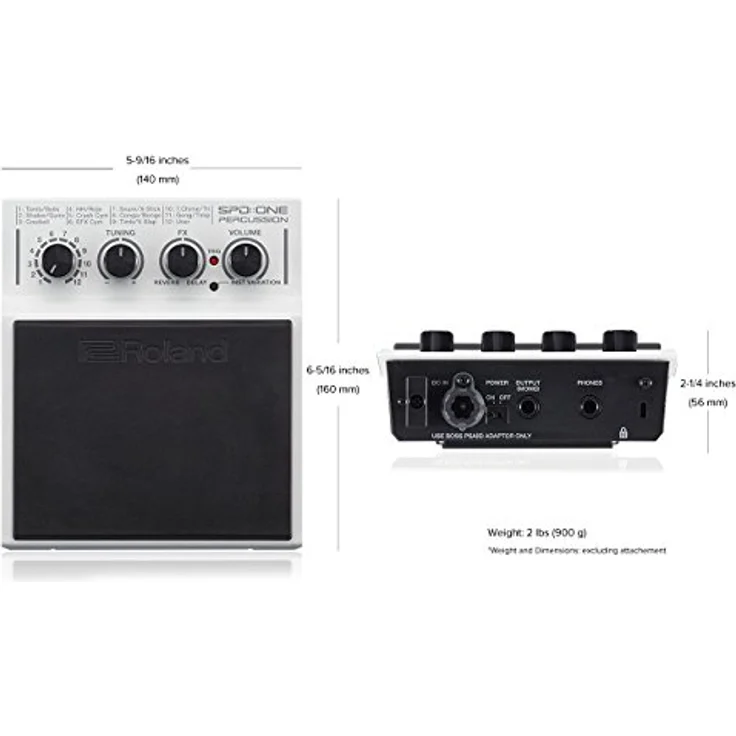 Roland SPD::ONE Percussion Pad, E-Drum mit 22 Sounds, Gummi Schlagfläche, Micro USB und Batteriebetrieb – Bild 3
