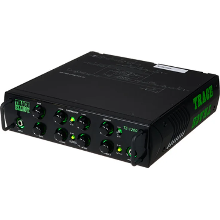 Trace Elliot TE-1200 Bass Amp Head, Transistorverstärker mit 1200 Watt RMS, 4-Band-EQ, und integrierter USB-Schnittstelle, schwarz