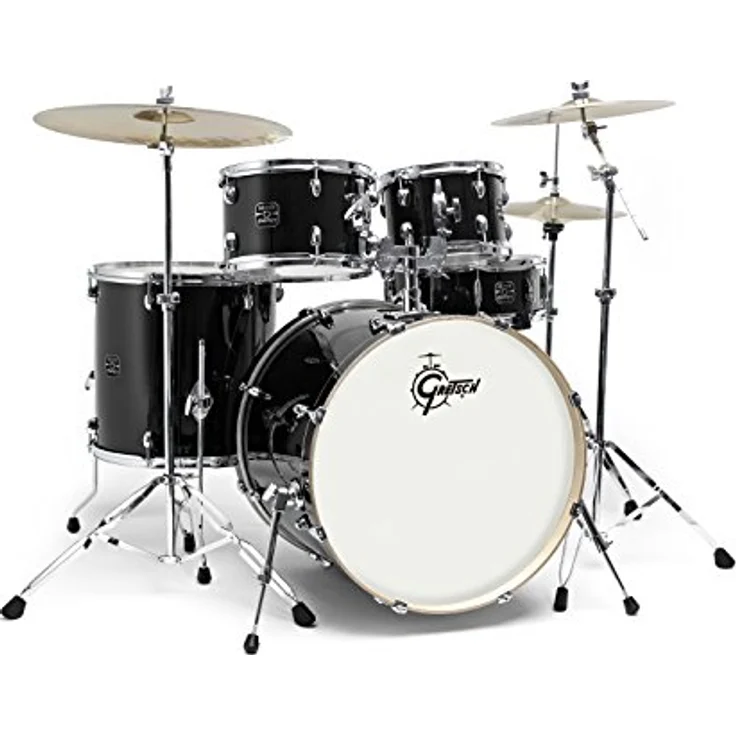 Gretsch Drums Energy Standard Black, Schlagzeug Set mit 22" Bass Drum, Pappelholz Kesseln, chromfarbener Hardware und Paiste Beckensatz – Bild 2