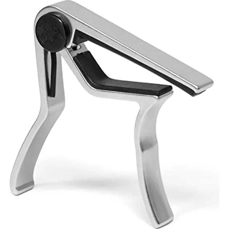 TIGER Einhand-Triggercapo, Universal-Gitarrencapo für Akustische, Klassische und E-Gitarre sowie Bassgitarre, ergonomisches Design, leicht zu handhaben, Chrome – Bild 2