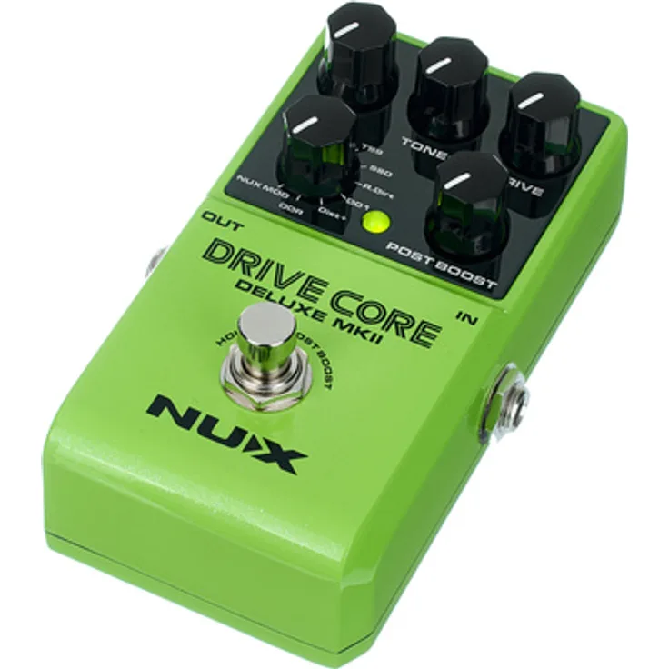 Nux Drivecore DLX MK2, Overdrive Effekt Pedal mit 8 ikonischen Drive-Schaltungen, 100% analog, True Bypass, kompaktes Design