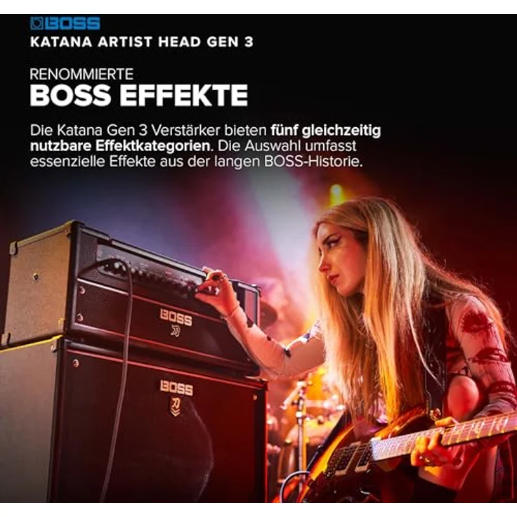 Boss Katana Artist Head Gen 3, 100 Watt Modeling Verstärker mit Tube Logic-Sound und fünf Effekt-Sektionen, grau-schwarz – Bild 5