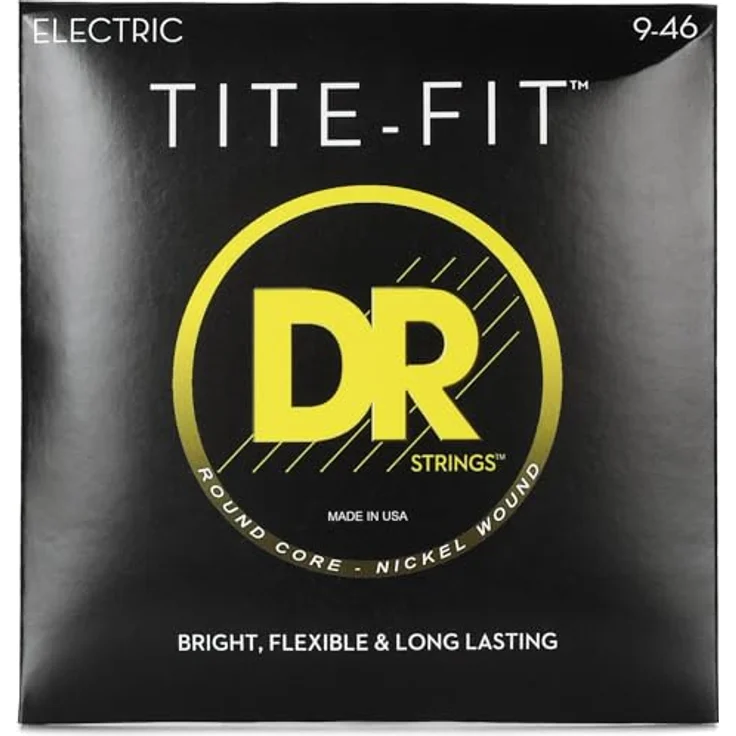 DR Strings Tite-Fit LH-9, E-Gitarre Light-Heavy 9-46 mit geschmeidigem Spielgefühl und ausgewogenem Klang – Bild 1