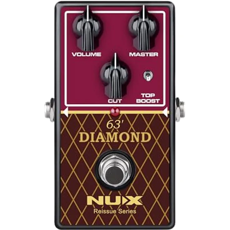 Nux MNU Diamond-63OD, Gitarren-Effektgerät Vorverstärker mit True-Bypass und Top-Boost, kompakt und leicht