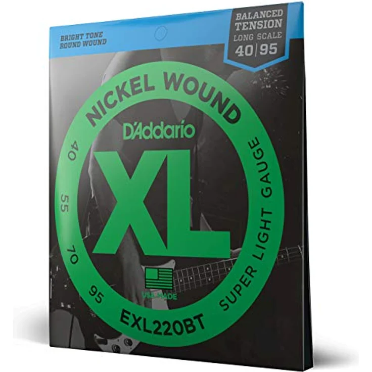 D'Addario EXL220BT E-Bass Gitarrensaiten, Nickelstahl, Super Light (40-95), Balanced Tension, 4er Set – Bild 1
