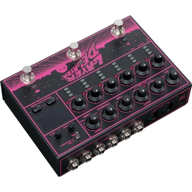 Ibanez LD303 Layer Delayer, Effektpedal für Gitarre mit variabler Lautstärkeregelung, Stereo-Ein-/Ausgang und MIDI-Funktion, 20 Presets – Bild 2