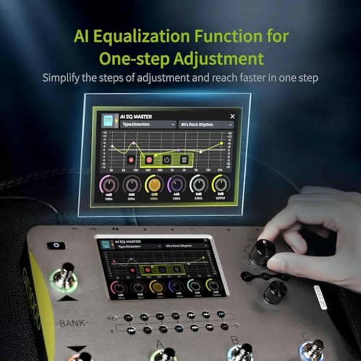 Mooer GE1000, Gitarren-Multieffektprozessor mit 255 User Presets, 5-Zoll-Touchscreen, USB Audio Interface und integrierter Drum Machine – Bild 2