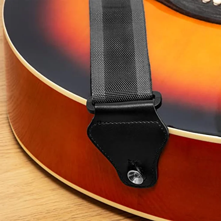 TIGER STP2-GY Nylon Gitarrengurt, verstellbar von 91cm bis 150cm, grau, geeignet für akustische, klassische, elektrische und Bassgitarren – Bild 4