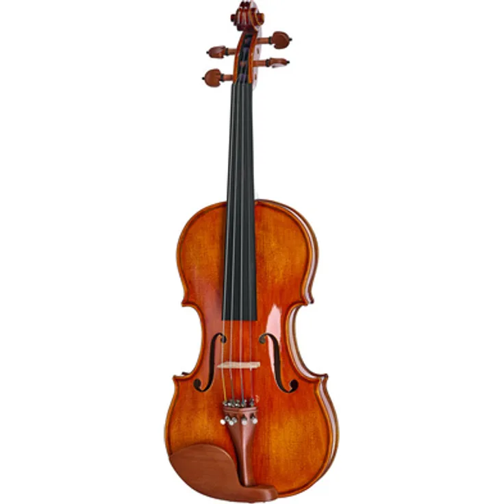 Roth & Junius Preludio 02 Violin Set 4/4, vollmassive Violine mit Fichtendecke und Ahornboden, inkl. Koffer und oktagonalem Holzbogen, bernsteinfarbene Lackierung