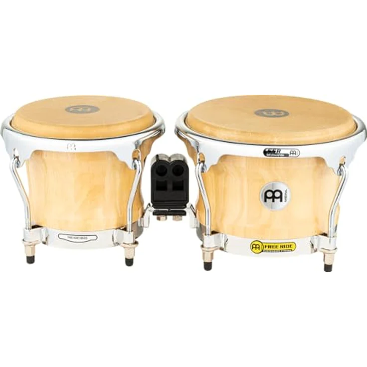 Meinl FWB400NT Bongoset Free Ride, Holz-Bongos in Natural, 7" & 8 1/2", mit Meinl Free Ride Suspension System und True Skin Kuhfellen – Bild 2