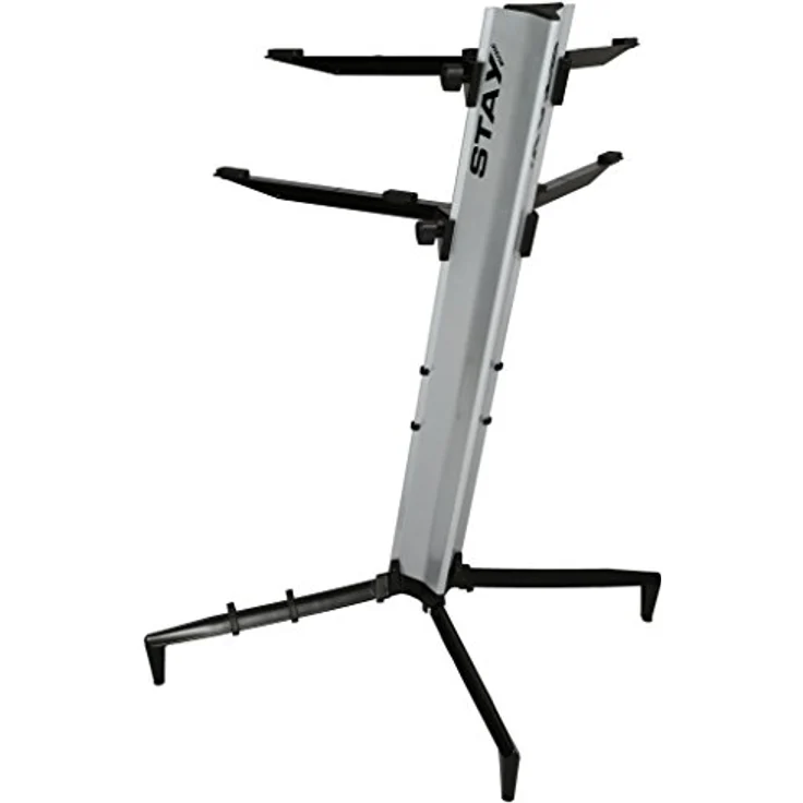 STAY MUSIC Set 2 2-lagig Keyboard-Ständer, silber, Aluminium, höhenverstellbar, max. 40 kg Belastung pro Ebene, inkl. Tragetasche – Bild 2